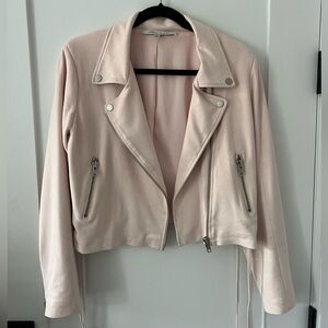 LOVERS & FRIENDS LIGHT PINK SUEDE JACKET SIZE M